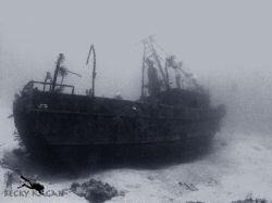 The wreck of the Sea Viking in Nassau. by Becky Kagan 